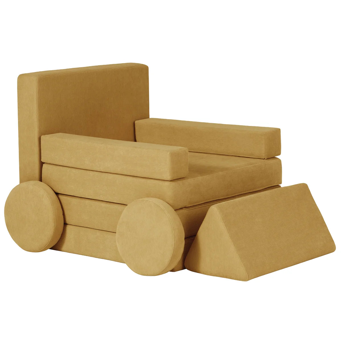 Abu Dhabi Corduroy Mustard Yellow Play Sofa – The Ultimate Kids’ Play Sofa Set for Imagination & Fun